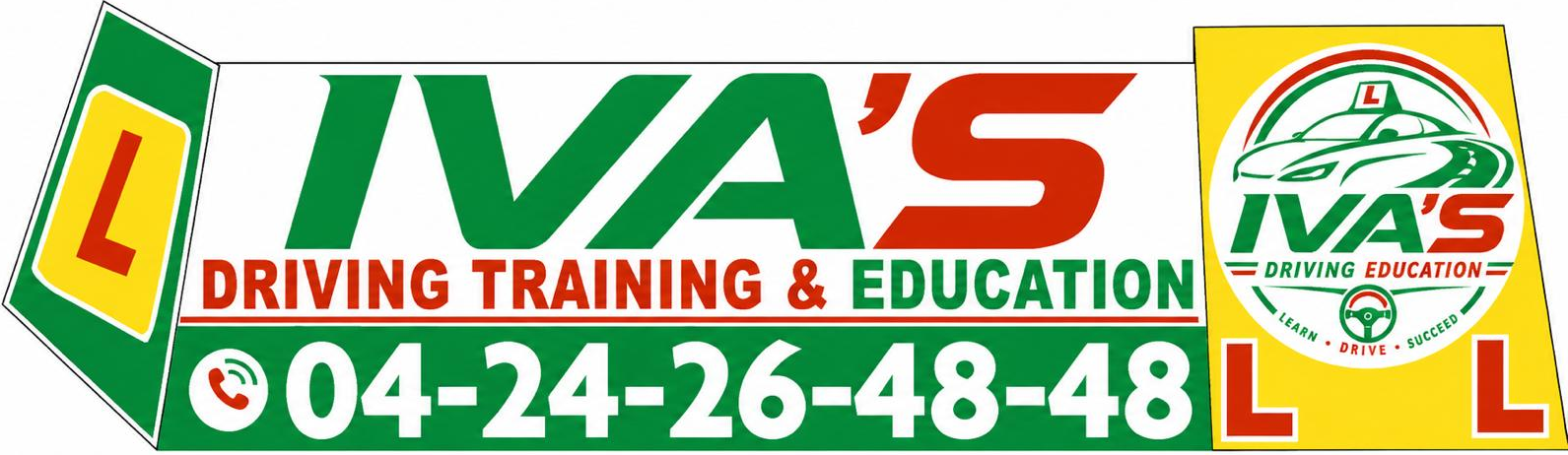 Iva's Driving Training & Education car-top sign